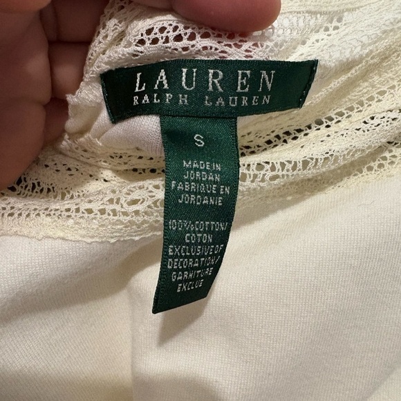 Ralph Lauren Cream Fitted Short Sleeve Tee - Picture 6 of 8